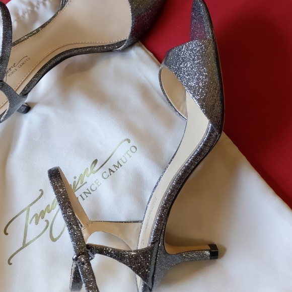 Vince Camuto Imagine Silver Sparkle Heels - Picture 2 of 6